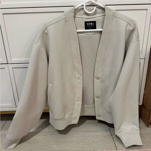 Abercrombie YPB Cream Button-Up Cardigan